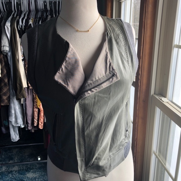 BCBG Chic Leather Motorcycle Vest - Picture 5 of 8